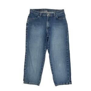 Blue Cropped Women's size 12 Dark Wash‎ Blue Denim Jeans